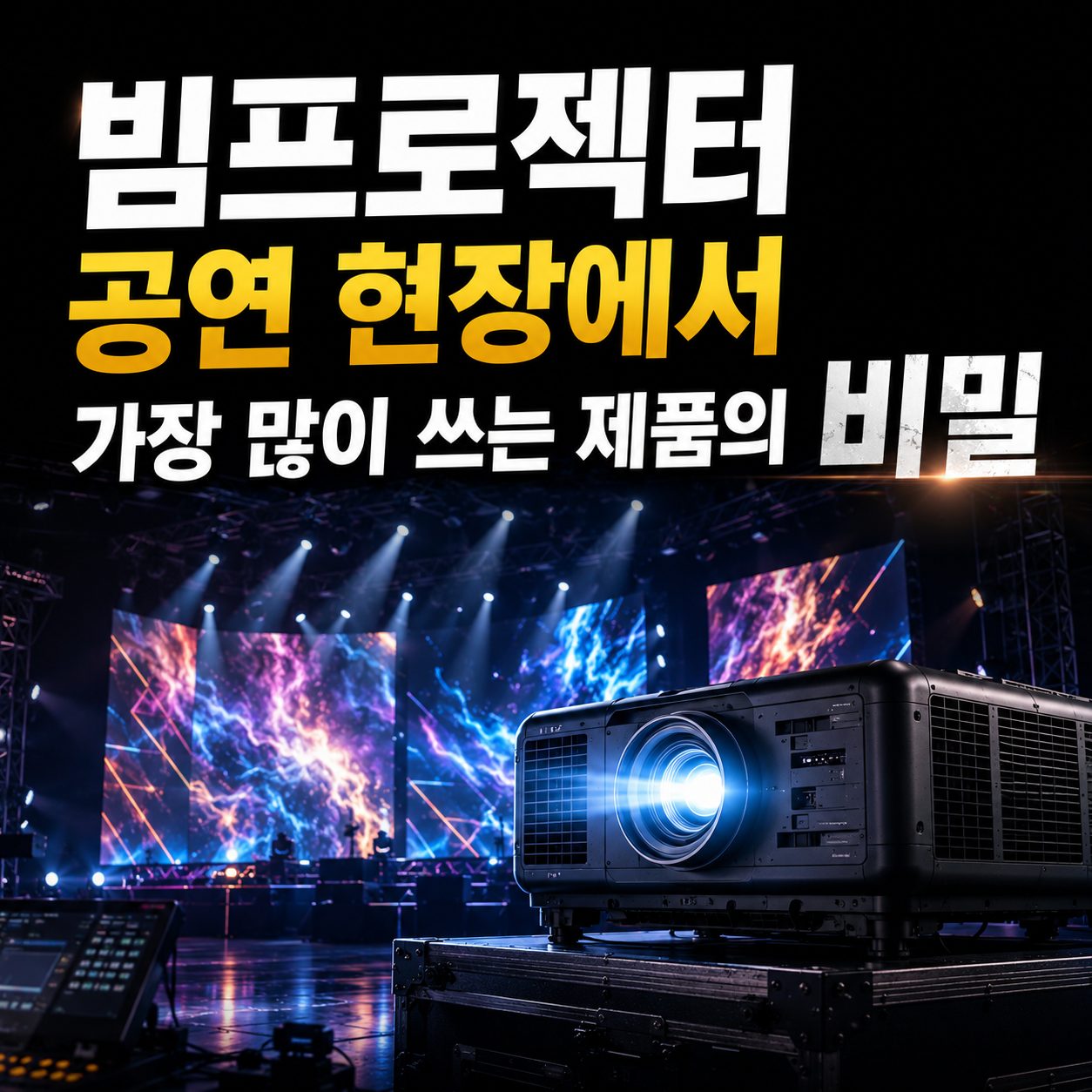 빔프로젝터 공연 현장에서 가장 많이 쓰는 제품의 비밀