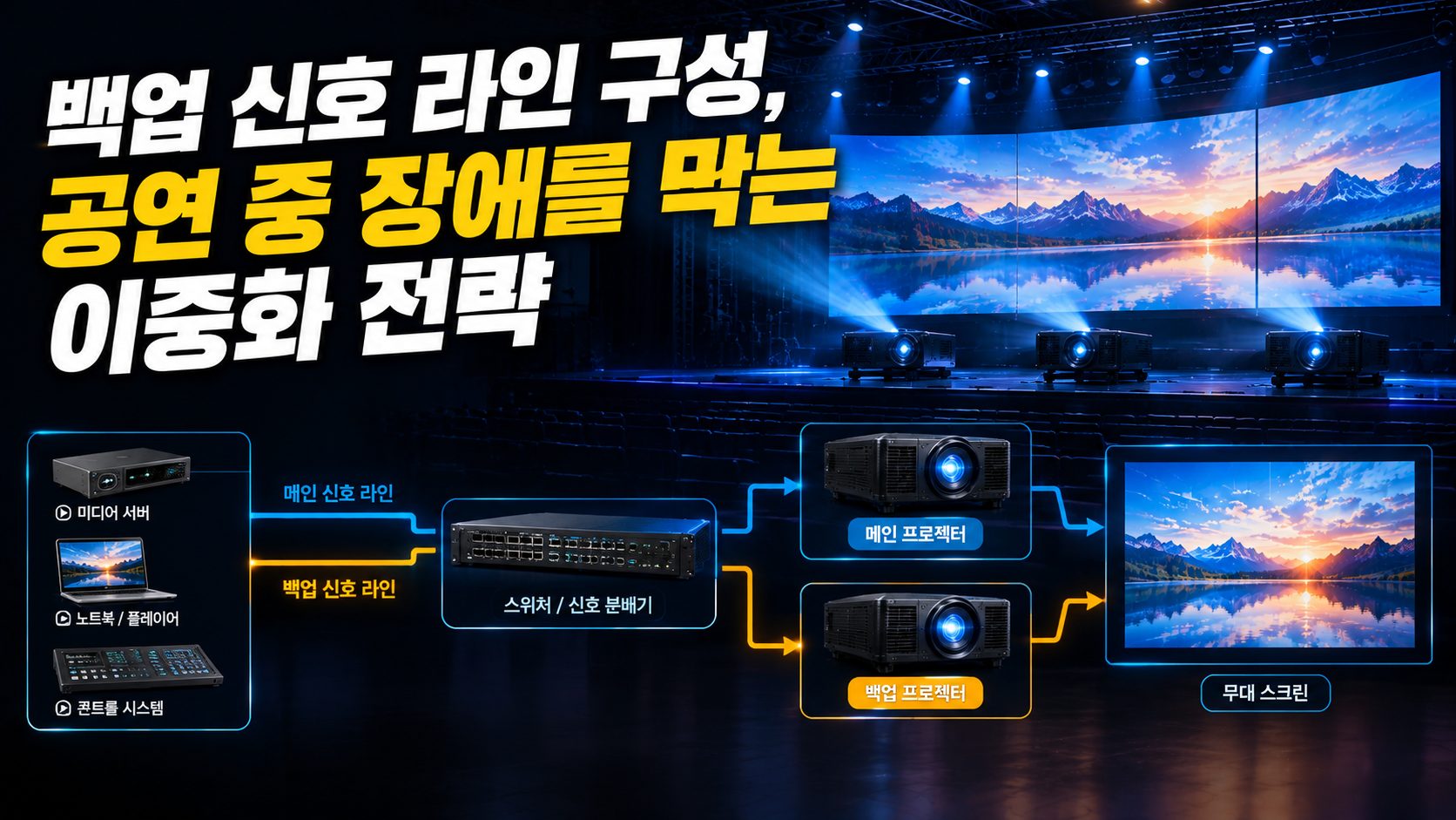 백업 신호 라인 구성, 공연 중 장애를 막는 이중화 전략